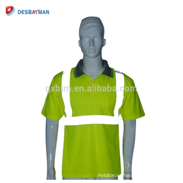 Hola Vis Yellow Event Polo de seguridad Camiseta de alta visibilidad Safety Day / Night Work Shirt con tiras reflectantes